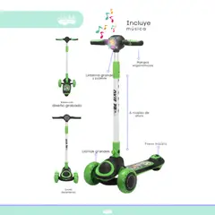 GENERICO - Scooter para niño musical verde