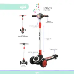 GENERICO - Scooter para niño musical black