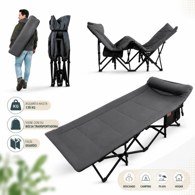 Cama Plegable Portátil con Almohadilla Integrada
