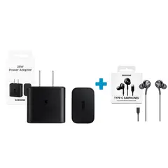 SAMSUNG - Audífonos AKG Tipo C + Adaptador 25W para S21 Fe Negro