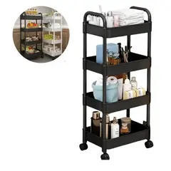 GENERICO - Carrito Organizador Multiuso De 4 Niveles Con Asas y Ruedas