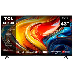 TCL - TELEVISOR 43 GOOGLE TV 4K UHD LED 43P635 - NEGRO