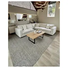 GENERICO - Alfombra Yute Decoghar Chess Grey/Black IC14544 280x365cm