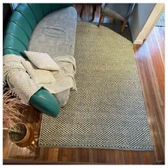 GENERICO - Alfombra Yute Decoghar Chess Turquesa IC14531 150x240cm