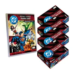 EDITORIAL BERLIN - CARDS DC SERIE 1, BINDER COLECCIONADOR + 4 PAQUETONES (100 SOBRES)
