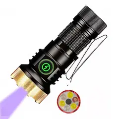 LIDIMI - Linterna LED Magnética Multifuncional con Luz UV y RGB Táctica