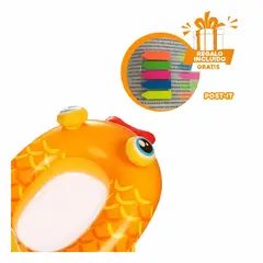 RYBIU IMPORT - Pack2 Flotador de Pez en Amarillo Y+Banderitas Adhesivas