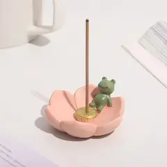 GENERICO - Ranita Loto Porta Incienso de Resina Kawaii Aromaterapia