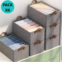 GENERICO - Organizador de Ropa Plegable X6 Multiusos Caja de Almacenamiento
