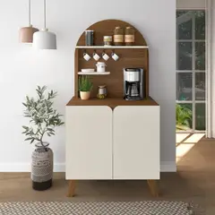R&R MUEBLES - Aparador Moderno Nias Blanco y Marrón R&R MUEBLES