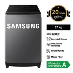 SAMSUNG - Lavadora EcoBubble 17KG WA17CG6441BDPE Plateado
