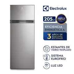 Electrolux - Refrigeradora Electrolux Top Mount Frost 205 Litros ERTY20G2HVI - Gris