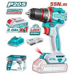 TOTAL TOOLS - Taladro Atornillador Motor Bl 55nm De 20v Chuk Metálico -TDLI205582