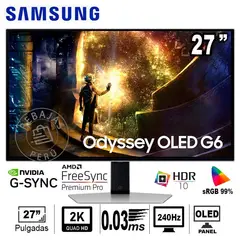 SAMSUNG - Odyssey OLED G6 27 QHD 240Hz 003ms HDR10+ FreeSyncG-Sync