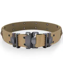 GENERICO - Correa Cinturón táctico Beige ajustable 110cm - 130cm
