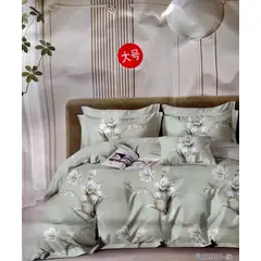 MINGDA - Set de Edredón QUEEN + Set de sabanas + Fundas 5 Piezas 100% Algodón