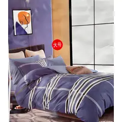 MINGDA - Set de Edredón QUEEN + Set de sabanas + Fundas 5 Piezas 100% Algodón