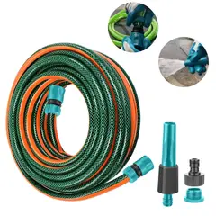 TOTAL TOOLS - Manguera para hidrolavadora riego expandible 10m conectores rápidos