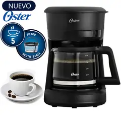 OSTER - Cafetera Oster 5tz de Filtro reutilizable BVSTDCS51B Negra
