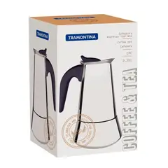 TRAMONTINA - Cafetera Italiana de Acero Inoxidable 6 Tazas 350 Ml