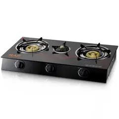 OEM - Cocina Estufa de Gas de Vidrio Templado 3Hornillas