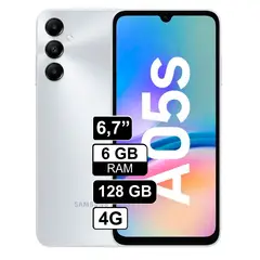 SAMSUNG - Celular Galaxy A05s 128GB 6GB ram cámara principal 50MP frontal 13MP 67 Gris