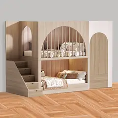 GENERICO - Camarote Infantil Génova + Estante 1.5 plz - 2 niveles