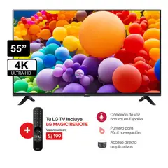LG - TELEVISOR 55 SMART TV THINQ AI WEBOS HUB 4K UHD LED 2024 - 55UT7300PSA + MAGIC