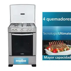 MABE - Cocina a Gas 4 Hornillas Inoxidable CMP6014AG0
