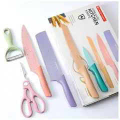 MINARI - Set de Cuchillos de Cocina 6pcs Color Pastel CM12