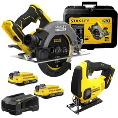 STANLEY - Sierra circular radial BRUSHLESS, CALADORA 20V 2 Baterías