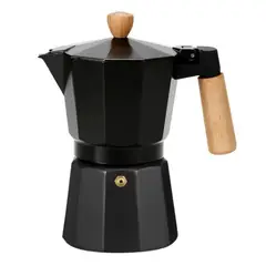 OEM - Cafetera Moka Italiana 3 Tazas - 150ml Negro Elegante
