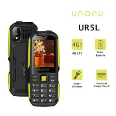 UNONU - UR5L TELÉFONO ROBUSTO Y A TODO TERRENO COLOR AMARILLO 4G 24