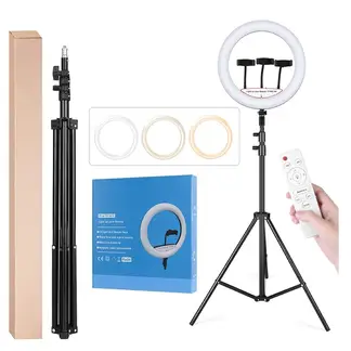 GENERICO - ARO ANILLO LUZ LED 45 CM + TRÍPODE 2.10 MTS + CONTROL