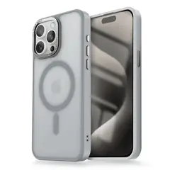 GENERICO - Funda para iPhone 16 Pro Magsafe Ahumado Mate Gris