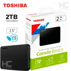 TOSHIBA - Disco Duro Externo Canvio Basics 2TB USB 3.2 Negro Mate
