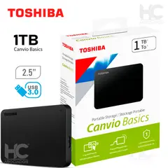 TOSHIBA - Disco Duro Externo Canvio Basics 1TB USB 3.2 Gen Negro Mate