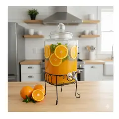 ICHIMATSU - Dispensador de Vidrio cuadrado 6 Lt c/Rack