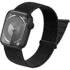 GENERICO - Correa Nylon para Apple Watch y Smartwatch 42 / 44 / 45 / 49mm Negro
