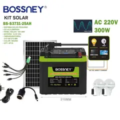 GENERICO - Kit Solar Portátil BOSSNEY 300W Panel Solar Batería BS-S3731-25H