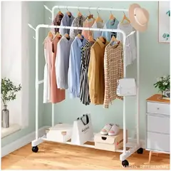 INSPIRA MARKET - Estante Colgador Organizador Ropa Perchero Con Ruedas Blanco