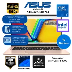 ASUS - Laptop Asus Vivobook Intel Core 5(X1404VA-EB1764) RAM 16 GB SSD 512 GB 14"FHD Windows 11 PRO