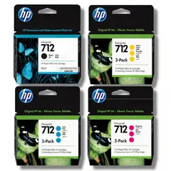 HP - Kit Tinta 712 Tripack Cyan Magenta Amarillo Negro