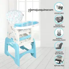 BABY - Silla de Comer 3 en 1 «VELLYER» Light Blue