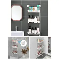 GENERICO - ORGANIZADOR REPISA DE BAÑO O DUCHA 3 NIVELES BLANCO