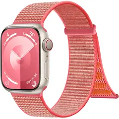 GENERICO - Correa Nylon para Apple Watch y Smartwatch 42 / 44 / 45 / 49mm Rosado