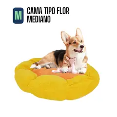 GENERICO - CAMA PARA PERROS Y GATOS - TALLA MEDIANA MODELO FLOR
