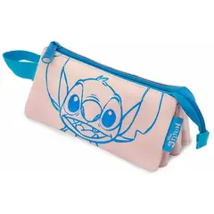 LILO & STITCH - Cartuchera Cuádruple Stitch Gran Capacidad Cuero PU