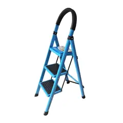 GENERICO - Escalera Plegable 3 Pasos Resistente y Antideslizante Celeste