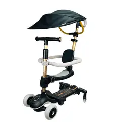 GENERICO - SCOOTER PARA NIÑOS CON BLUETOOTH KODI 6 EN 1 CON TAPA SOL NEGRO